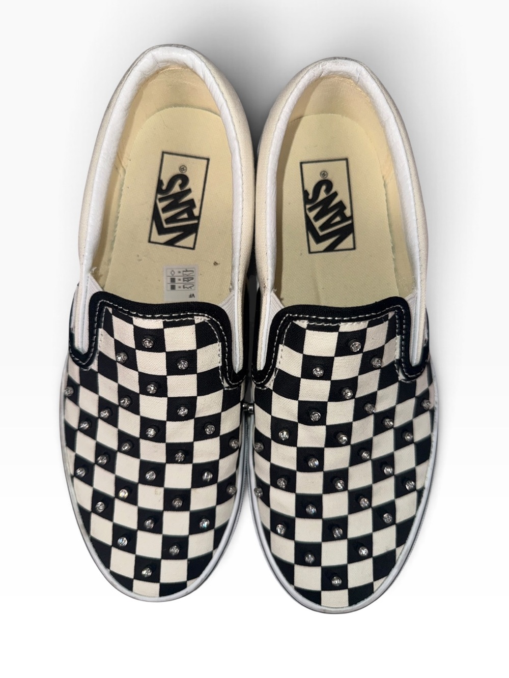Vans Checkerboard and Rhinestone Slip-On Sneakers - Picture 3 of 6